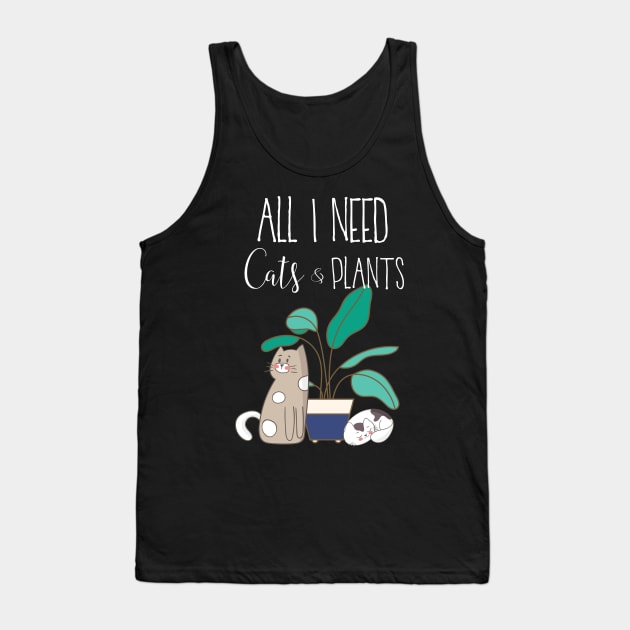 Cats and Plants Tank Top by MedleyDesigns67